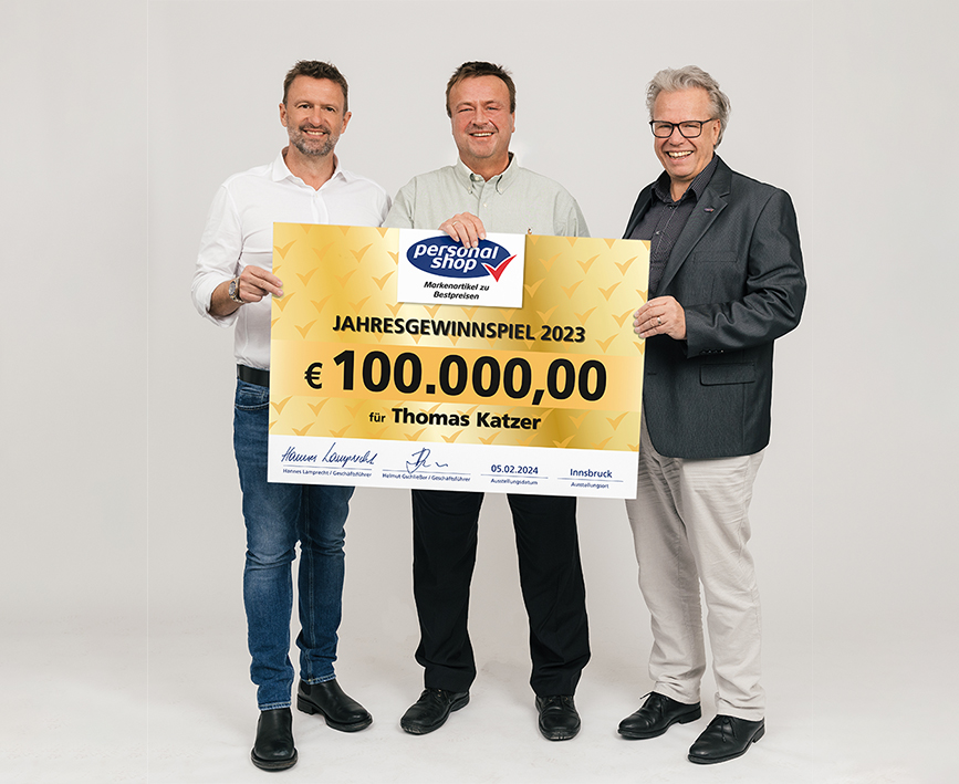 2023: Herr Thomas Katzer freut sich über 100.000 Euro