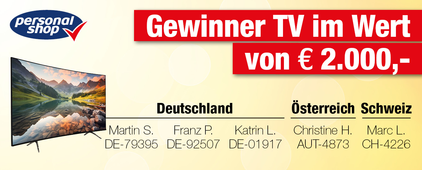 Gewinner Sponsoring: TV im Wert von € 2000