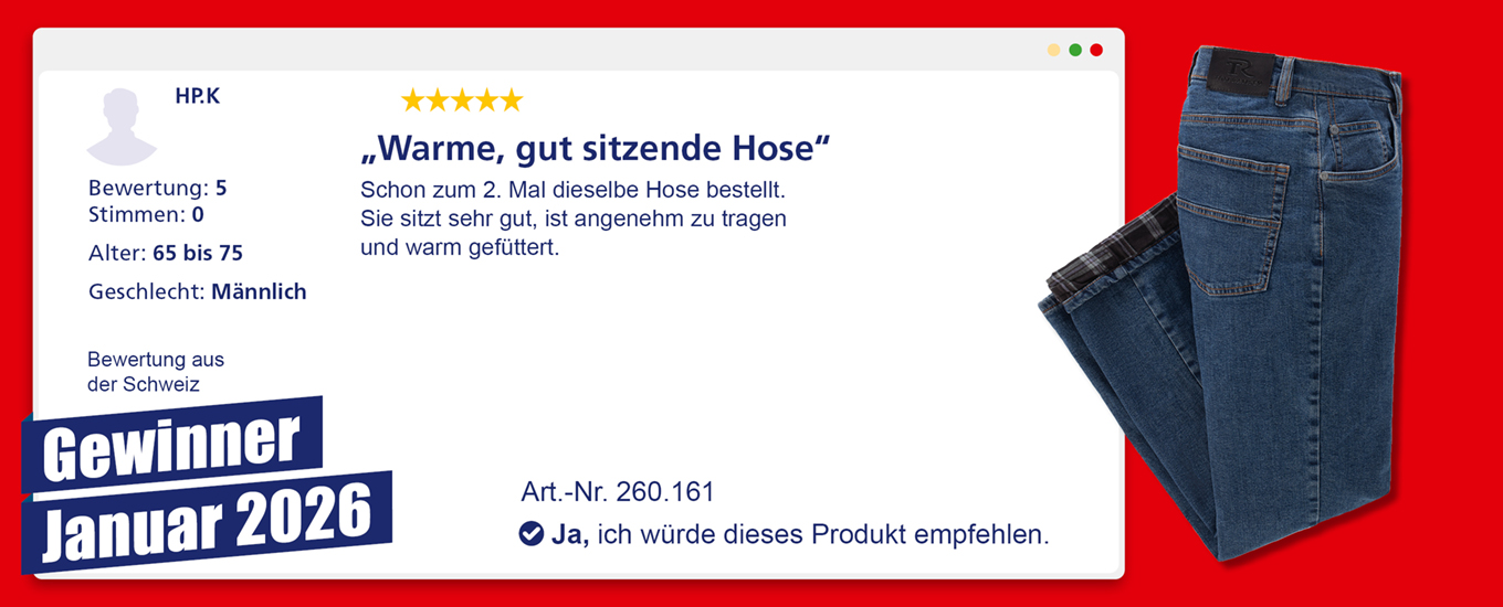 Januar 2026: Gewinner &euro; 100 f&uuml;r die hilfreichste Produktbewertung
