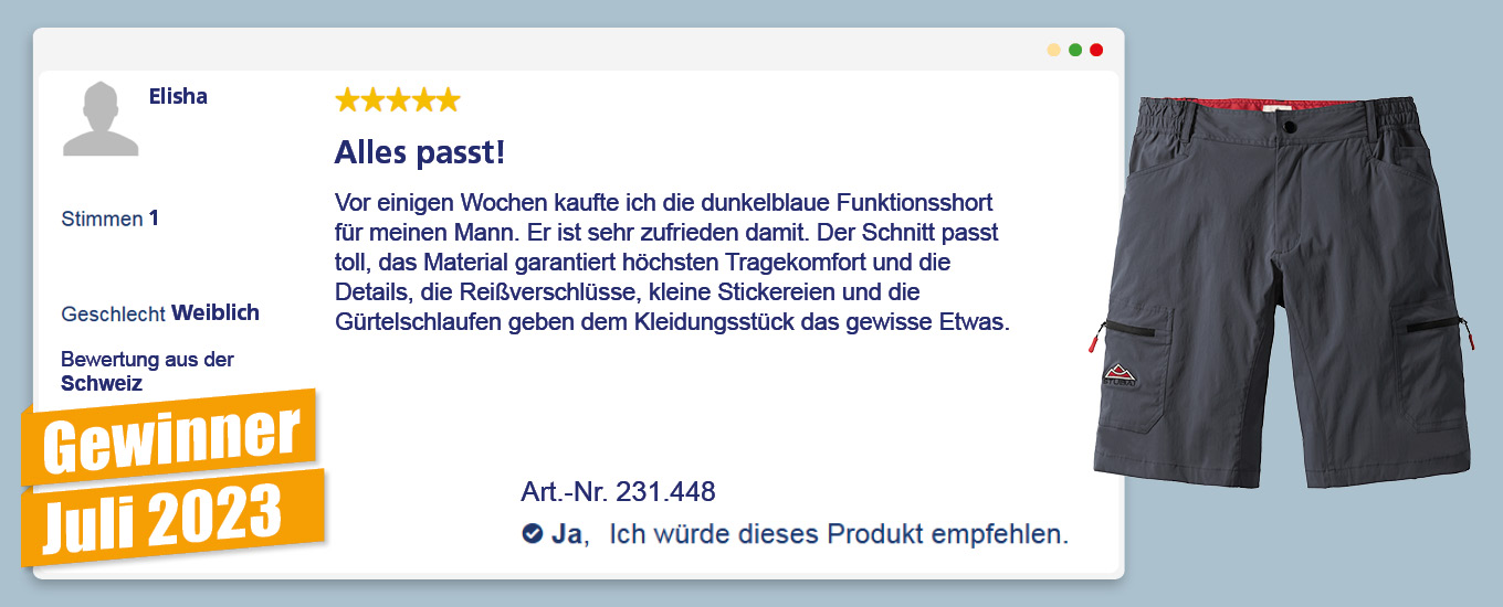 Juli 2023: Gewinner €100 für die hilfreichste Produktbewertung