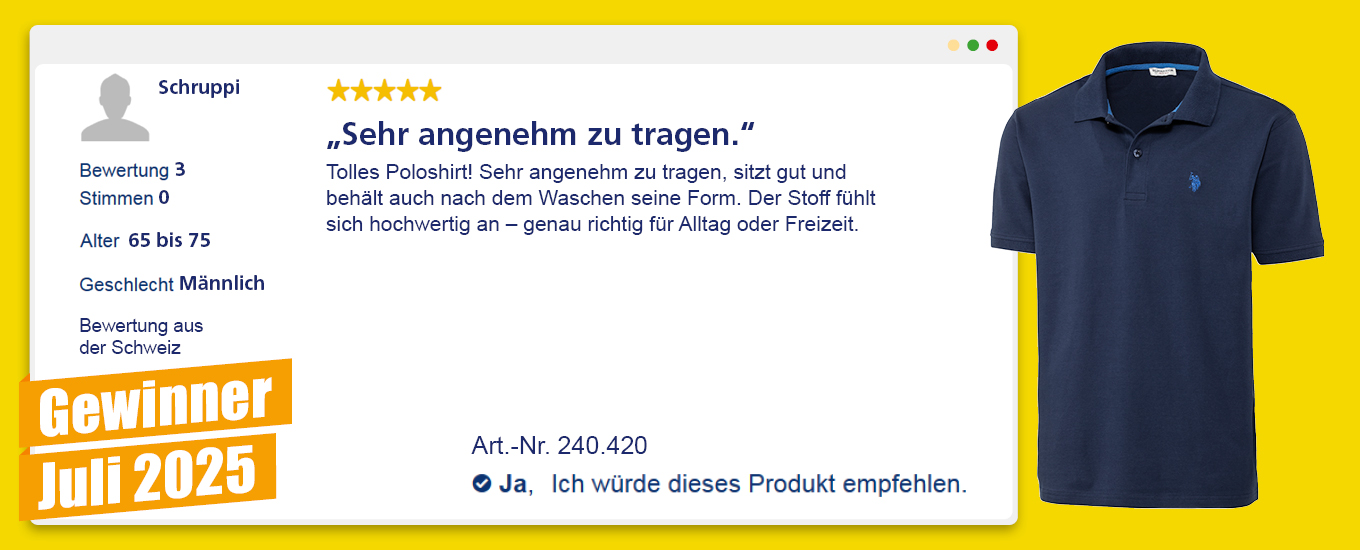 Juli 2025: Gewinner &euro;100 f&uuml;r die hilfreichste Produktbewertung