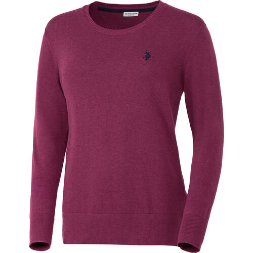 Auf diesem Bild sehen Sie U.S. POLO ASSN. Damen Pullover Rundhals in der Farbe beere